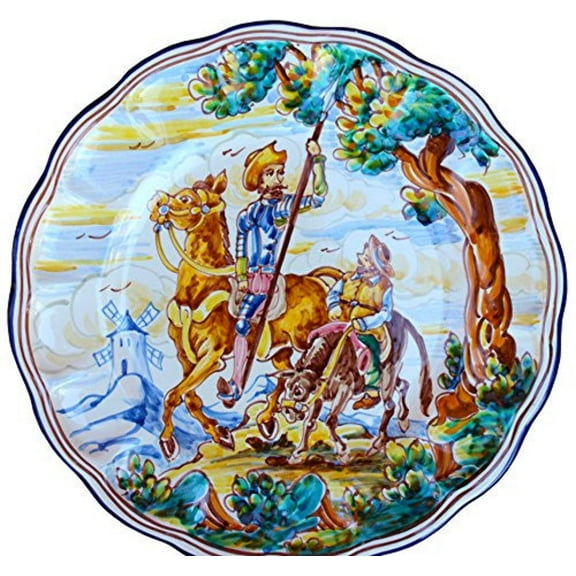 Decorative Plate - Don Quixote & Sancho Panza (Spear Up)