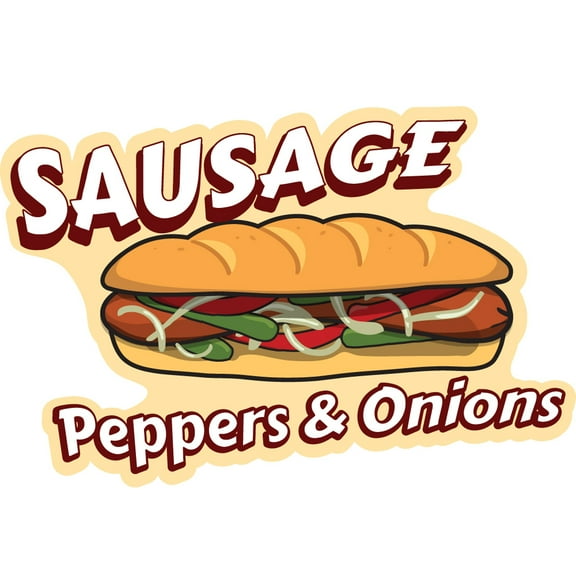 SAUSAGE PEPPERS & ONIONS 12" Concession Decal sign cart trailer stand sticker equipment