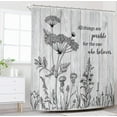 thumbnail image 2 of Stall Wildflower Small Half Shower Curtain 36Wx72H Inch Farmhouse Flower Botanical Floral Plant Herbs Vintage Decor Bathroom Windows Fabric Polyester Waterproof 7 Pack Plastic Hooks, 2 of 6