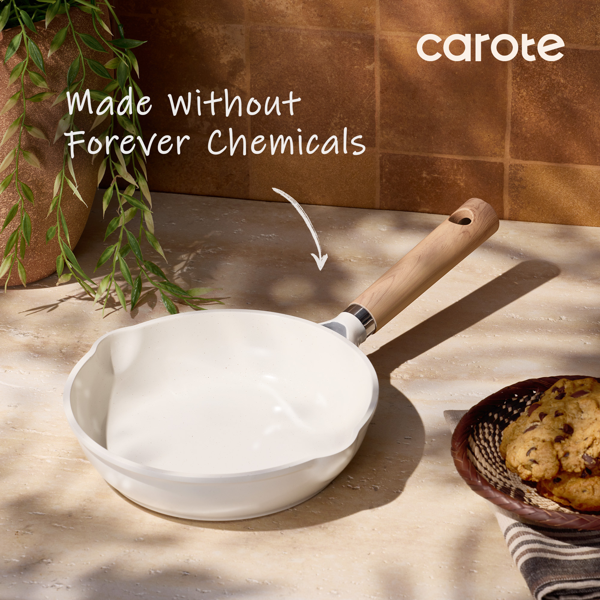 Carote 8" Ceramic Nonstick Frying Pan, White Granite photo 3