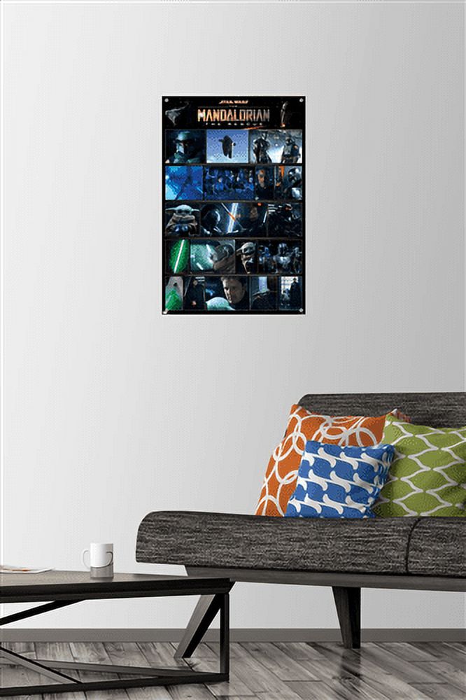 Star Wars: The Mandalorian Season 2 - Chapter 16 Grid Wall Poster with Pushpins, 14.725" x 22.375"