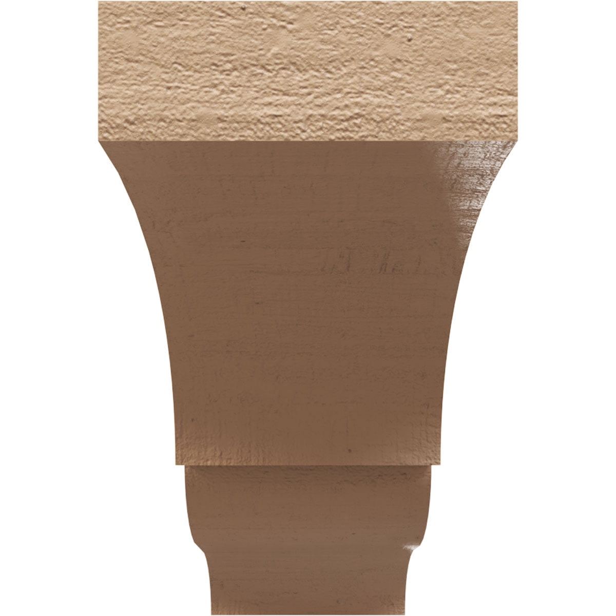 6"W x 36"D x 12"H Thin Asheboro Rough Cedar Woodgrain TimberThane Corbel, Primed Tan