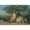 thumbnail image 3 of Willem de Famars Testas 14x11 Black Modern Framed Museum Art Print Titled - The Well and Sycamore in Ezbekieh Square, Cairo, 3 of 5
