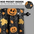 thumbnail image 3 of Halloween Pumpkin Kitchen Curtains Valances and Tiers Set for Windows, Black Skull Spooky Bathroom Window Curtain Valance 3 Piece Sets,Kitchen Decor for Living Room,54''''x 24'''', 3 of 6