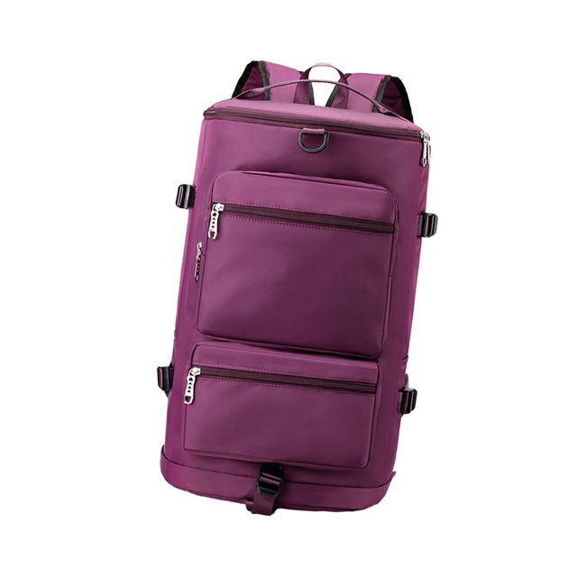 Bolsa de gimnasio, bolsa de lona deportiva, mochila multifuncional con correa oculta para el hombro, bolsa deportiva, bolsa de viaje para hombres y , morado oscuro Yinane Bolsa deportiva