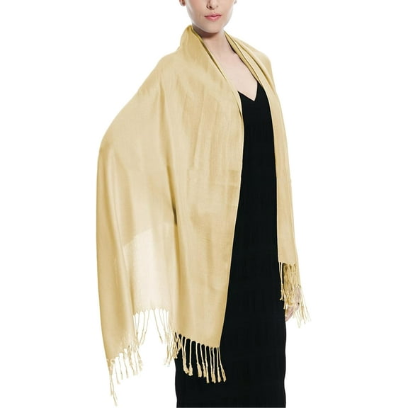 Pashmina Scarf Shawl, Bridesmaid Shawl, Bridal Wrap, Wedding Shawl (Gold)