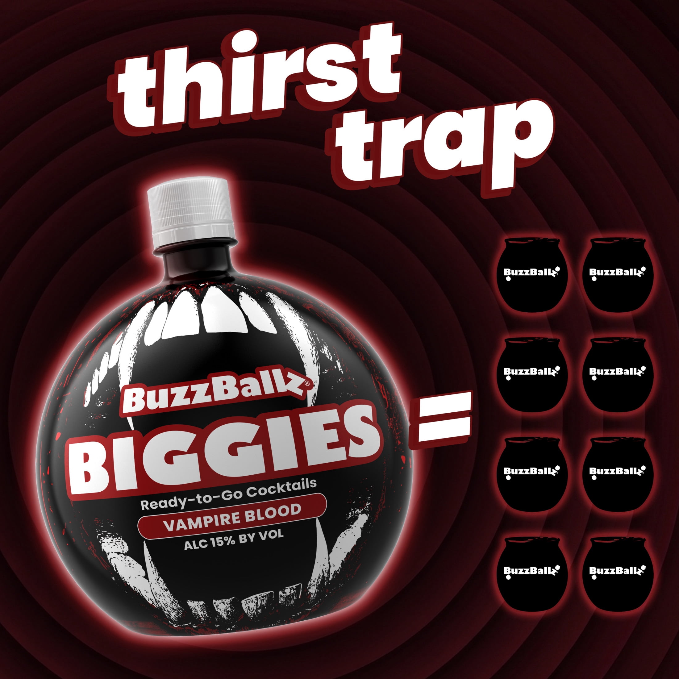 BuzzBallz Biggies Vampire Blood Cocktail, 1.75l, 30 Proof (15% ABV)