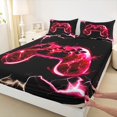 thumbnail image 3 of Manfei Game Full Size Sheets,Vintage Gamepad Controller Bed Sheets,Red Black Sheet Sets For Boy,Microfiber Room Decor,4 Pieces, 3 of 7
