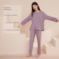 thumbnail image 5 of Pijamas de modal para mujer, pantalones finos de manga larga de verano, traje de talla grande, habitación de verano con aire acondicionado y almohadilla para el pecho, ropa para el hogar, 5 of 5