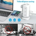thumbnail image 2 of Multiprise Tour à 12 Prises avec 4 Ports de Charge USB, Protection contre les Surtensions, et Rallonge de 10 Pieds, 2 of 10