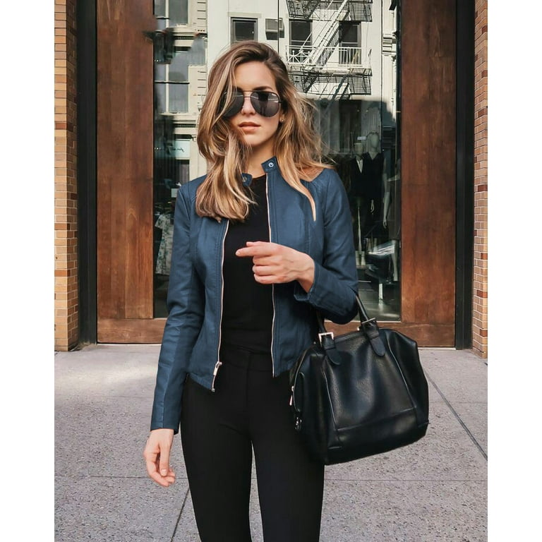 Women's Fashion Leather Jacket Outfit