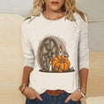 thumbnail image 2 of Dyegold Halloween Shirt Women Sale Ladies Vintage Graphic Shirt Tops 3/4 Sleeve Tops Fall Outfits Fall Fashion 2025 ​Christmas ​Fall Sweaters For Women ​Labor Day, 2 of 5