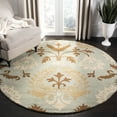 thumbnail image 2 of SAFAVIEH Blossom Maris Floral Medallion Wool Area Rug, Blue/Multi, 6' x 6' Square, 2 of 10