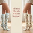thumbnail image 6 of Xfvqtps 6 Pairs Socks for Womens Flower Pattern Long Knee High Home Tube Socks Warmth All-Season Highly Elastic Socks, 6 of 9
