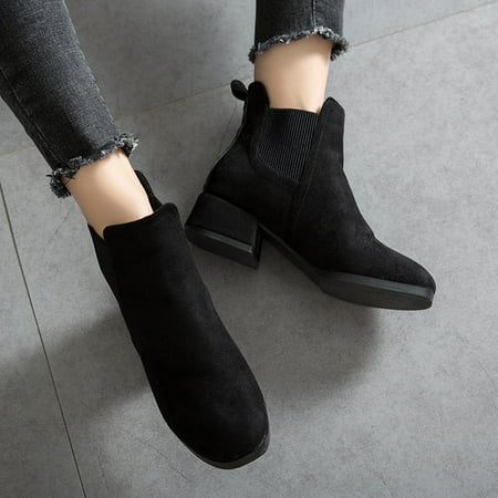 

VKEKIEO Thigh High Cowboy Boots For Women Round Toe Low Heel Booties Slingback Black