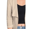 thumbnail image 5 of Doublju Womens 34 Shirring Sleeve Open Front Wide Draped Casual Blazer Jacket With Plus Size, 5 of 5