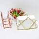 thumbnail image 5 of Soporte vertical para pañuelos de hierro forjado, soporte para pañuelos triangular de mesa de comedor en forma de V de metal plateado, 5 of 5