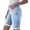 Sky Blue women high waisted bermuda pants a1, variant on Cagogo Women High Waisted Bermuda Pants Casual Cuffed Shorts for Summer Travel Lounge Loose Fit Beach Work Trousers with Pockets Fashion Clothes, Dark Blue L
