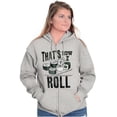 thumbnail image 3 of That's How I Roll Sushi Japanese Food Unisex Fleece Graphic Zip Up Hoodie Brisco Brands 2X, 3 of 5