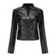 thumbnail image 4 of Chaquetas para mujer Slim Leather Stand Collar Zip Motocicleta Traje Cinturón Abrigo Chaqueta Tops Odeerbi ODB-3, 4 of 7
