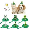thumbnail image 2 of Witch Hat for Pet Dress Up Costume Photo Props Pet Green Shamrock Witch Hat Patrick's Day Shamrock Theme Cosplay, 2 of 9