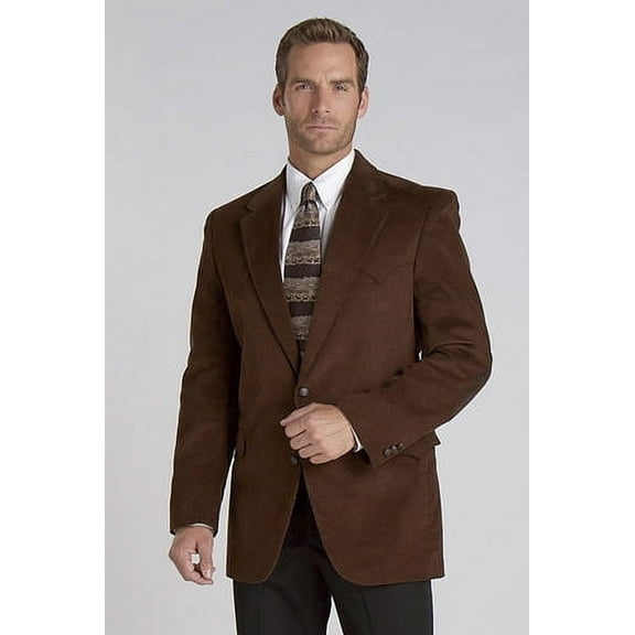Circle S Western Sport Coat Mens Point Yoke Lubbock 42 L Brown CC4588