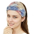 thumbnail image 4 of Unique Bargains 1 Pc Headband Maple Leaf Lace Wide Hairband for Women Dark Blue, Apricot, Pink, 4 of 5