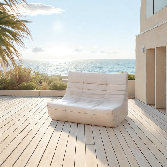 Deko Living Beige Outdoor Compressed Foam Sofa Chairs