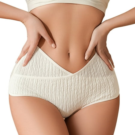

Women Underwear High Waist Briefs Stretchy Solid Color Anti Glare Comfortable Tight Large Female Brief Stretchy Female Underpanty Panties Comfort Undergarments