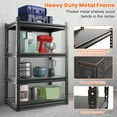 thumbnail image 3 of FICISOG 3 Pcs Black Heavy Duty Metal Garage Shelves 63"H x 32"W x 16"D, 4 Tier Adjustable Steel Shelving Unit for Garage Storage Shelves Utility Rack Shelf for Warehouse Pantry Kitchen, 3 of 10