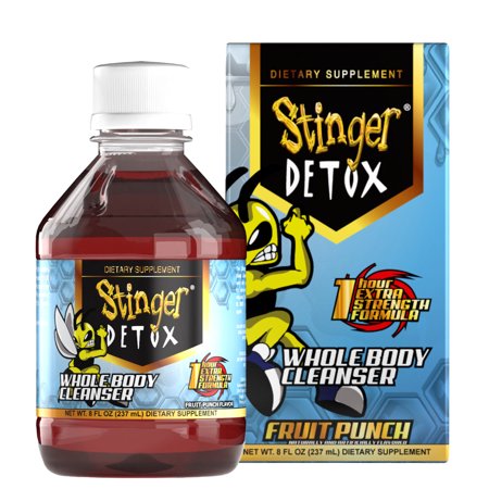 Stinger Detox Whole Body Cleanser Extra Strength Drink, Liquid – Fruit Punch – 8 FL OZ - Ready to Drink