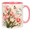 Accent Mug, variant on Lotusprint LLC Personalized Tulip 2D Print Flat Ceramic Mug, Watercolor Floral Butterfly Design Gift Mug , White