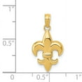 thumbnail image 4 of 14k Yellow Gold Solid Polished Finish Concave Shape Small Size Fleur-De-Lis Design Charm Pendant, 4 of 4