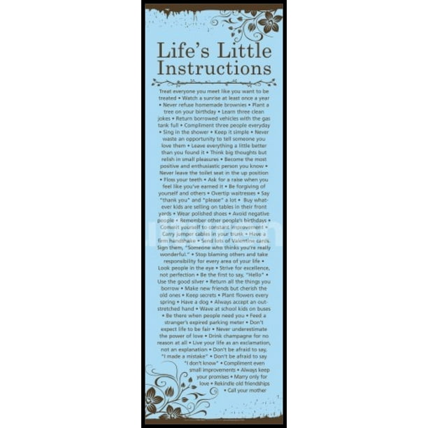 Life'S Little Instructions Poster Poster Print Item VARIMPSP0149
