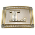 thumbnail image 1 of Initial "L" Letter Belt Buckle Alphabet Monogram Multiple Styles Cowgirl Western unisex men women texas Rodeo Costume, 1 of 2