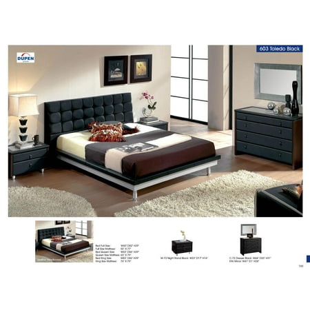 esf 603 contemporary toledo bedroom set king size bed in black made