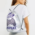 thumbnail image 6 of XMXT Waterproof Gym Bag, Game Repeat Retro Cartoon Print Drawstring Backpack for Men, m Multicolor, 6 of 8