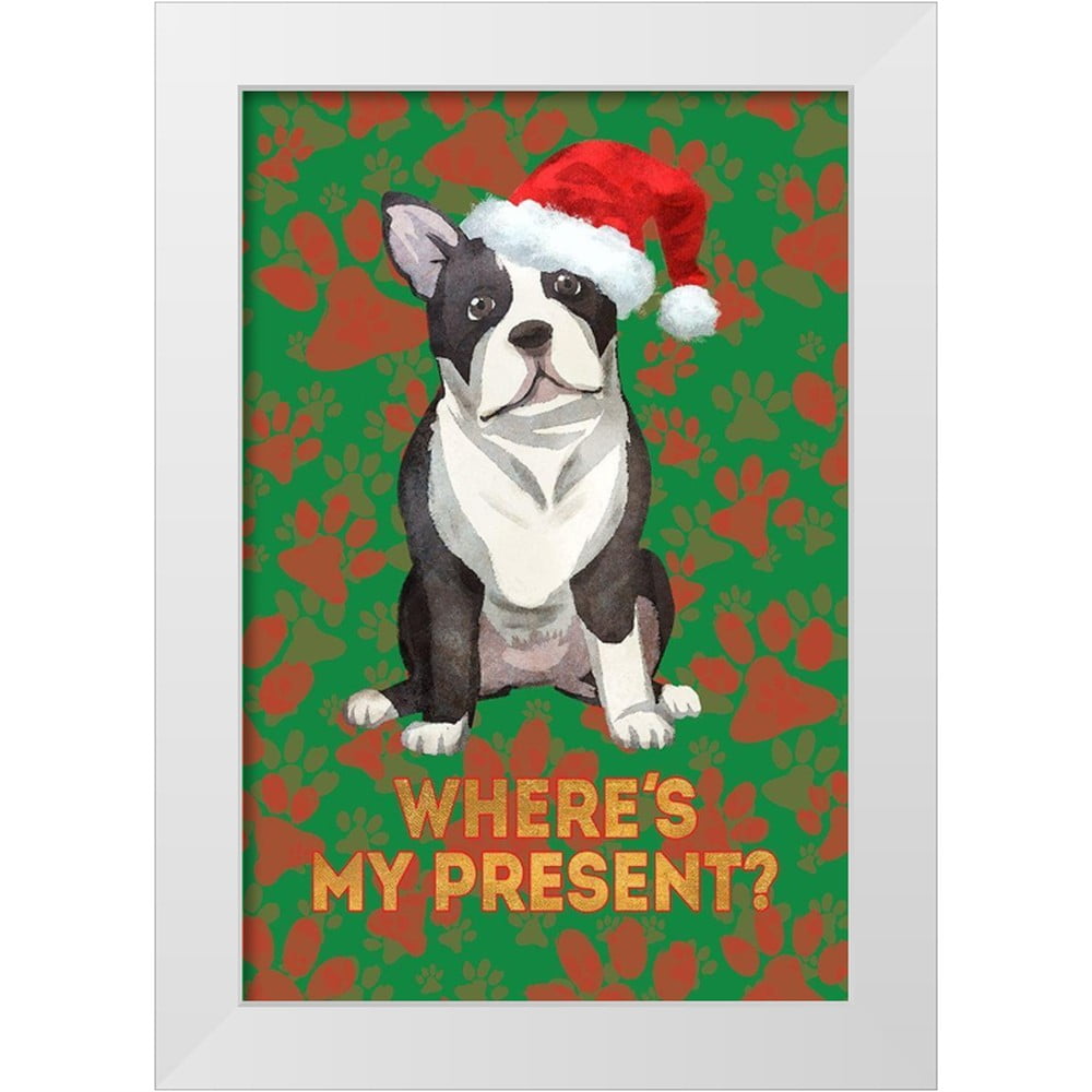 SD Graphics Studio 23x32 White Modern Wood Framed Museum Art Print Titled - Santas Best Friend