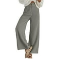 thumbnail image 1 of Womans Pants Spring Summer Thin Solid Color Corduroy Double Button Semi Elastic Waist Straight Leg Pants Womens Linen Pants Grey S, 1 of 4