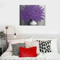 thumbnail image 4 of Chilfamy  Hand-painted Purple Flowers Abstract Decorative paintings, Wall decorative frame wall Art, modern Art Living room bedroom office Hotel and Restaurant Wall Art 20x16 in/16x12 in, 4 of 4
