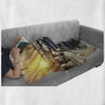 thumbnail image 6 of Venice Soft Flannel Fleece Throw Blanket, Line of Traditional Gondolas on the Water Calm Peaceful Seascape with Rising Sun, Cozy Plush for Indoor and Outdoor Use, 50" x 70", Blue Yellow, by Ambesonne, 6 of 6