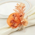 thumbnail image 4 of Happy date 4Pcs Fall Napkin Rings Pumpkin Napkin Rings Napkin Cloth Rings Napkin Ring Holder for Autumn Fall Leaves Decoration Supplies, 4 of 7