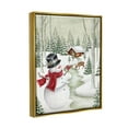 thumbnail image 4 of Stupell Industries Snowman on Snowy Path Holiday Painting Gold Floater Framed Canvas Art Print Wall Art, 17 x 21, 4 of 10