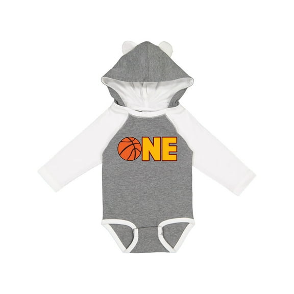 Inktastic One Basketball First Birthday Boys or Girls Long Sleeve Baby Bodysuit