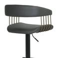 thumbnail image 6 of Calista Adjustable Bar Stool in Black Faux Leather with Golden Bronze and Black Metal, 6 of 12