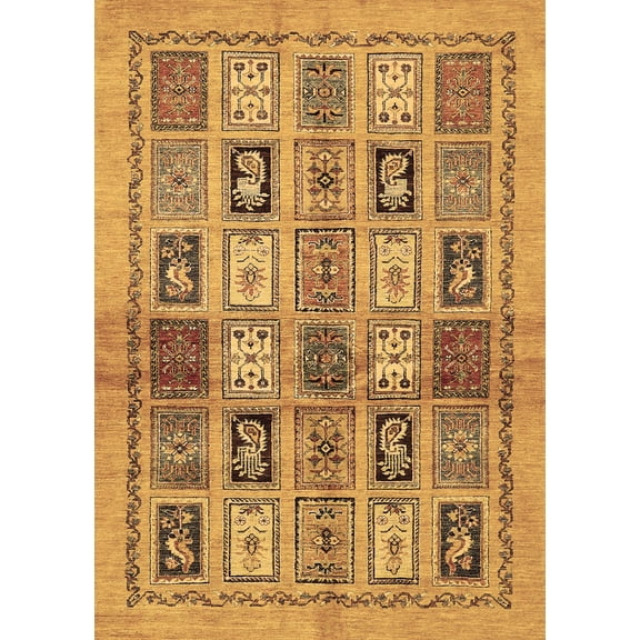 Ahgly Company Indoor Rectangle Abstract Brown Modern Area Rugs, 5' x 8'