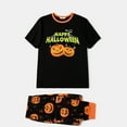patpat-halloween-pajamas-family-matching-letter-bat-print-short