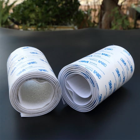 White 110mm x 1M Heavy-Duty Hook & Loop Tape - Heat/Waterproof Adhesive, No-Residue for Home & Auto DIY