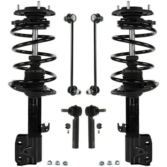 Detroit Axle - 1.8L Front 6pc Struts Kit for 2014-2019 Toyota Corolla, Struts & Coil Spring Sway Bars Outer Tie Rods 2015 2016 2017 2018 Replacement Suspension Ready Struts Shocks Assembly