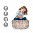 thumbnail image 2 of Spring Storage Toy Bag Chair, Birds and Floral Hearts Spreading Fresh Vibes, Stuffed Animal Organizer Washable Bag, Small Size, Pale Salmon Sky Blue, by Ambesonne, 2 of 3